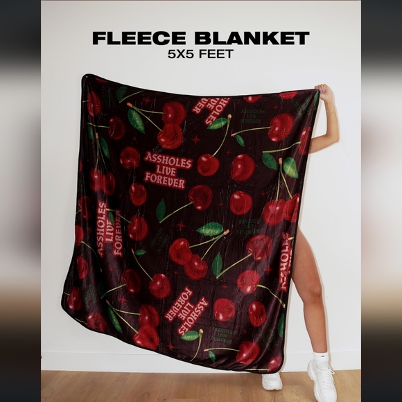 ALF Assholes Live Forever Cherry Fleece Blanket 5' x 5' - Picture 1 of 1